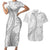 Niue White Sunday Couples Matching Short Sleeve Bodycon Dress and Hawaiian Shirt Niuean Lotu Tamaiti Hiapo Pattern - Polynesian Pride