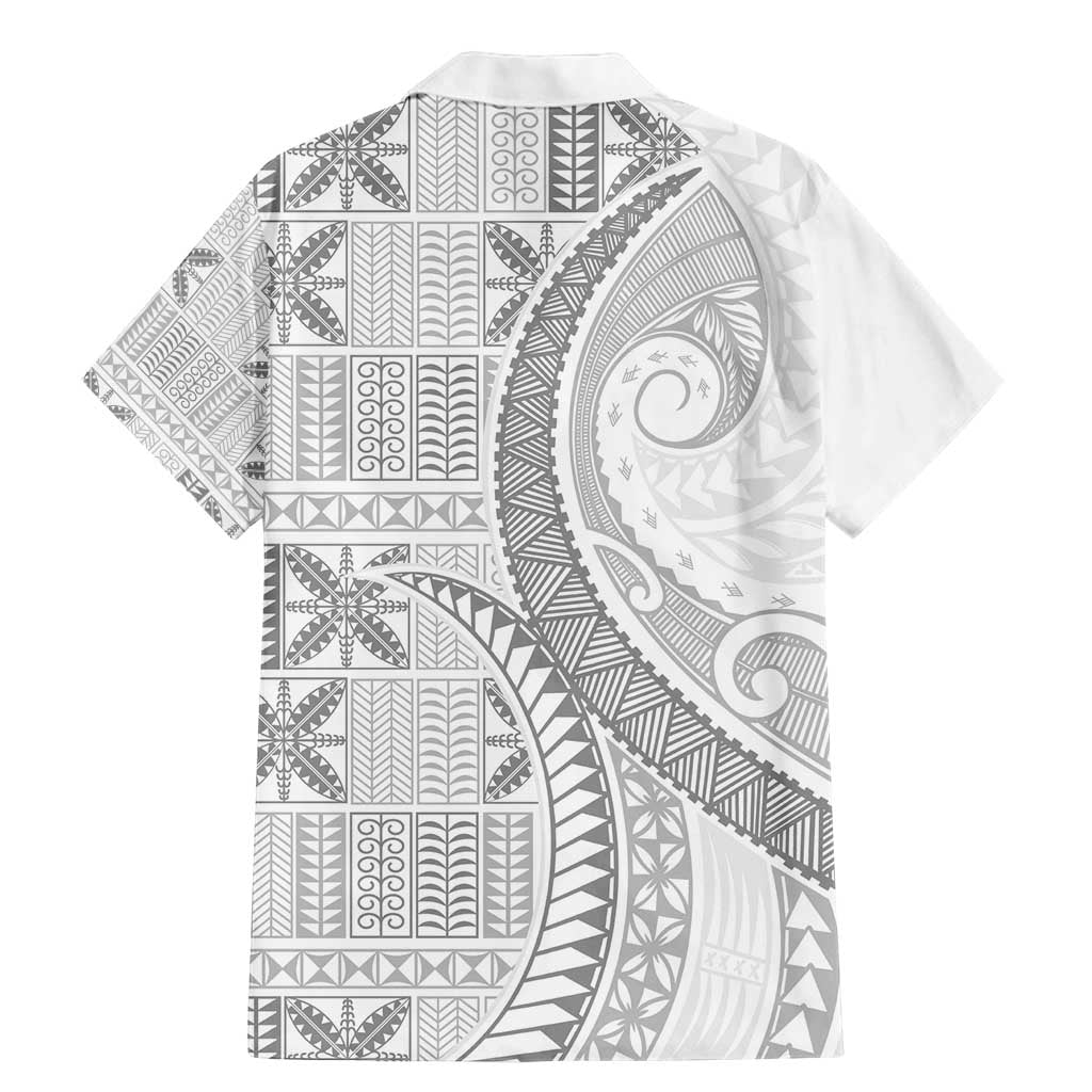 Niue White Sunday Family Matching Mermaid Dress and Hawaiian Shirt Niuean Lotu Tamaiti Hiapo Pattern - Polynesian Pride