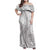 Niue White Sunday Family Matching Off Shoulder Maxi Dress and Hawaiian Shirt Niuean Lotu Tamaiti Hiapo Pattern - Polynesian Pride
