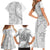 Niue White Sunday Family Matching Short Sleeve Bodycon Dress and Hawaiian Shirt Niuean Lotu Tamaiti Hiapo Pattern - Polynesian Pride