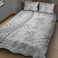 Niue White Sunday Quilt Bed Set Niuean Lotu Tamaiti Hiapo Pattern - Polynesian Pride