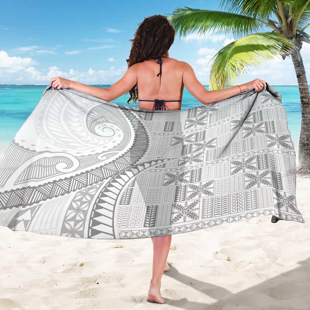 Niue White Sunday Sarong Niuean Lotu Tamaiti Hiapo Pattern - Polynesian Pride