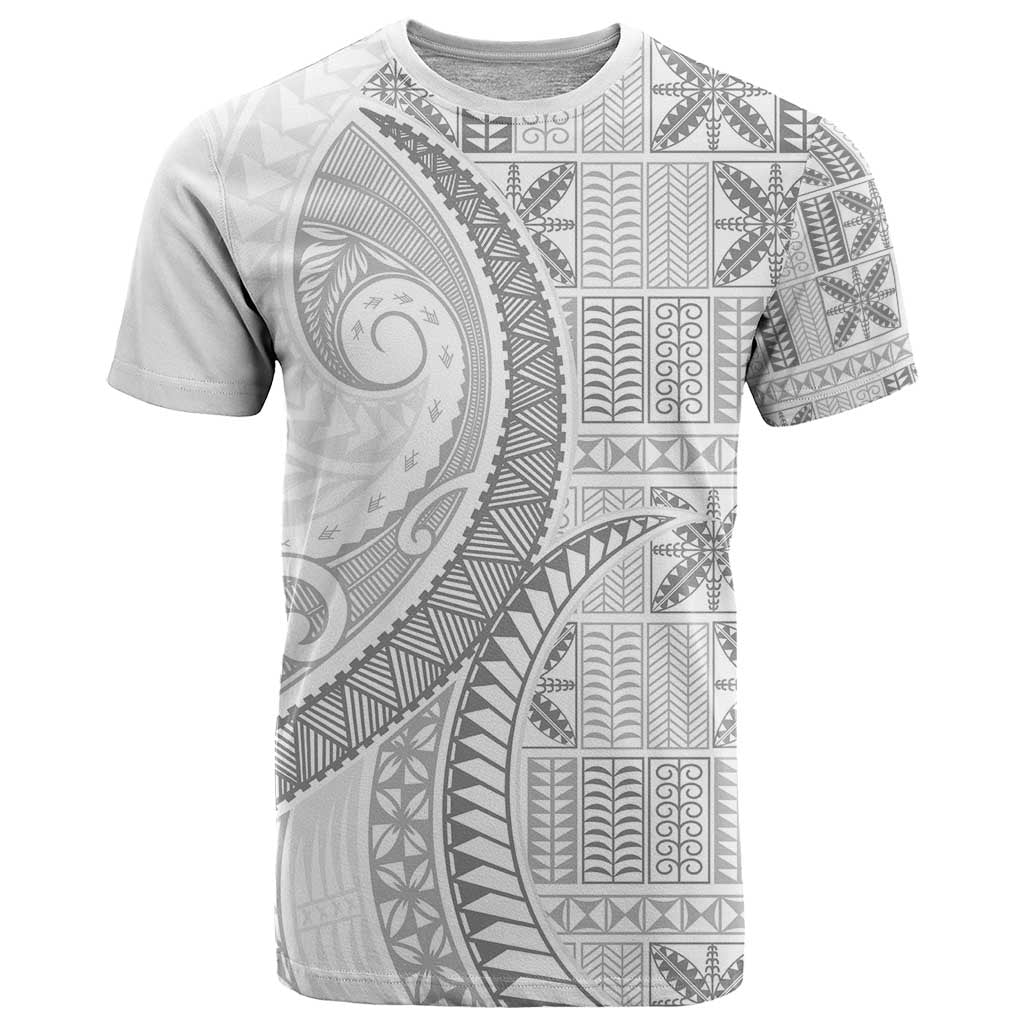 Niue White Sunday T Shirt Niuean Lotu Tamaiti Hiapo Pattern - Polynesian Pride