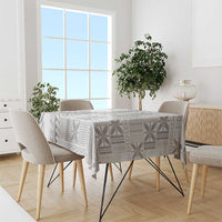 Niue White Sunday Tablecloth Niuean Lotu Tamaiti Hiapo Pattern - Polynesian Pride