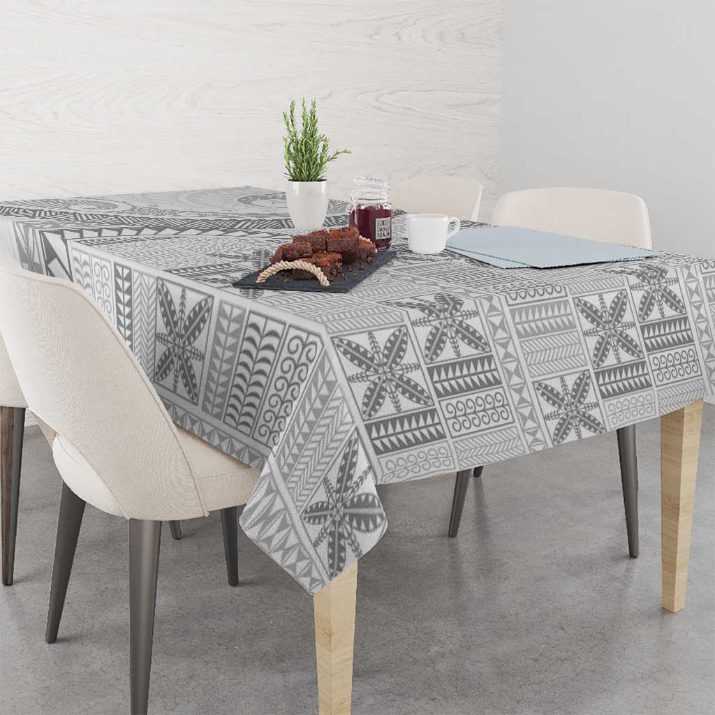Niue White Sunday Tablecloth Niuean Lotu Tamaiti Hiapo Pattern - Polynesian Pride