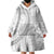 Niue White Sunday Wearable Blanket Hoodie Niuean Lotu Tamaiti Hiapo Pattern - Polynesian Pride