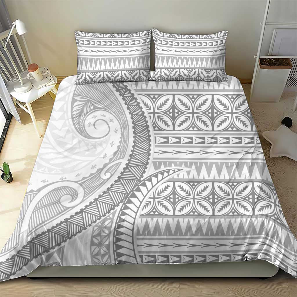 Polynesian White Sunday Bedding Set Lotu Tamaiti Melanesian Pattern - Polynesian Pride