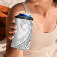 Polynesian White Sunday 4 in 1 Can Cooler Tumbler Lotu Tamaiti Melanesian Pattern - Polynesian Pride