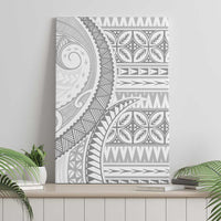 Polynesian White Sunday Canvas Wall Art Lotu Tamaiti Melanesian Pattern - Polynesian Pride