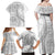 Polynesian White Sunday Family Matching Off Shoulder Maxi Dress and Hawaiian Shirt Lotu Tamaiti Melanesian Pattern - Polynesian Pride