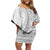 Polynesian White Sunday Family Matching Off Shoulder Short Dress and Hawaiian Shirt Lotu Tamaiti Melanesian Pattern - Polynesian Pride