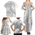Polynesian White Sunday Family Matching Summer Maxi Dress and Hawaiian Shirt Lotu Tamaiti Melanesian Pattern - Polynesian Pride