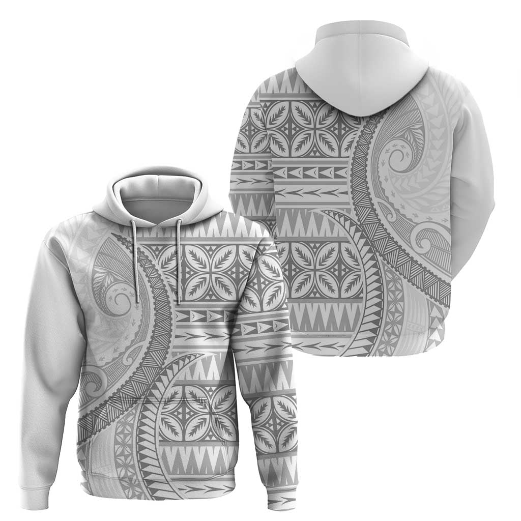 Polynesian White Sunday Hoodie Lotu Tamaiti Melanesian Pattern - Polynesian Pride