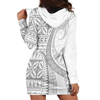 Polynesian White Sunday Hoodie Dress Lotu Tamaiti Melanesian Pattern - Polynesian Pride