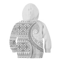 Polynesian White Sunday Kid Hoodie Lotu Tamaiti Melanesian Pattern - Polynesian Pride