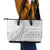 Polynesian White Sunday Leather Tote Bag Lotu Tamaiti Melanesian Pattern - Polynesian Pride