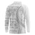 Polynesian White Sunday Long Sleeve Polo Shirt Lotu Tamaiti Melanesian Pattern - Polynesian Pride