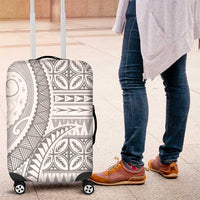 Polynesian White Sunday Luggage Cover Lotu Tamaiti Melanesian Pattern - Polynesian Pride