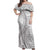 Polynesian White Sunday Off Shoulder Maxi Dress Lotu Tamaiti Melanesian Pattern - Polynesian Pride
