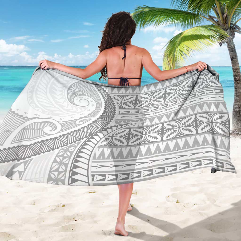 Polynesian White Sunday Sarong Lotu Tamaiti Melanesian Pattern - Polynesian Pride