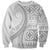 Polynesian White Sunday Sweatshirt Lotu Tamaiti Melanesian Pattern - Polynesian Pride