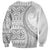 Polynesian White Sunday Sweatshirt Lotu Tamaiti Melanesian Pattern - Polynesian Pride