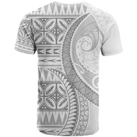 Polynesian White Sunday T Shirt Lotu Tamaiti Melanesian Pattern - Polynesian Pride
