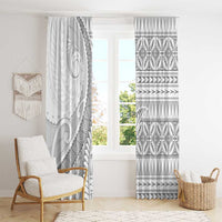 Polynesian White Sunday Window Curtain Lotu Tamaiti Melanesian Pattern - Polynesian Pride