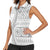 Polynesian White Sunday Women Sleeveless Polo Shirt Lotu Tamaiti Melanesian Pattern - Polynesian Pride
