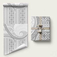 Polynesian White Sunday Wrapping Paper Lotu Tamaiti Melanesian Pattern - Polynesian Pride