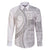 Samoa Siapo White Sunday Family Matching Long Sleeve Bodycon Dress and Hawaiian Shirt Lotu Tamaiti Polynesian White Pattern - Polynesian Pride
