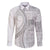 Samoa Siapo White Sunday Family Matching Off The Shoulder Long Sleeve Dress and Hawaiian Shirt Lotu Tamaiti Polynesian White Pattern - Polynesian Pride