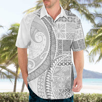 Samoa Siapo White Sunday Hawaiian Shirt Lotu Tamaiti Polynesian White Pattern - Polynesian Pride