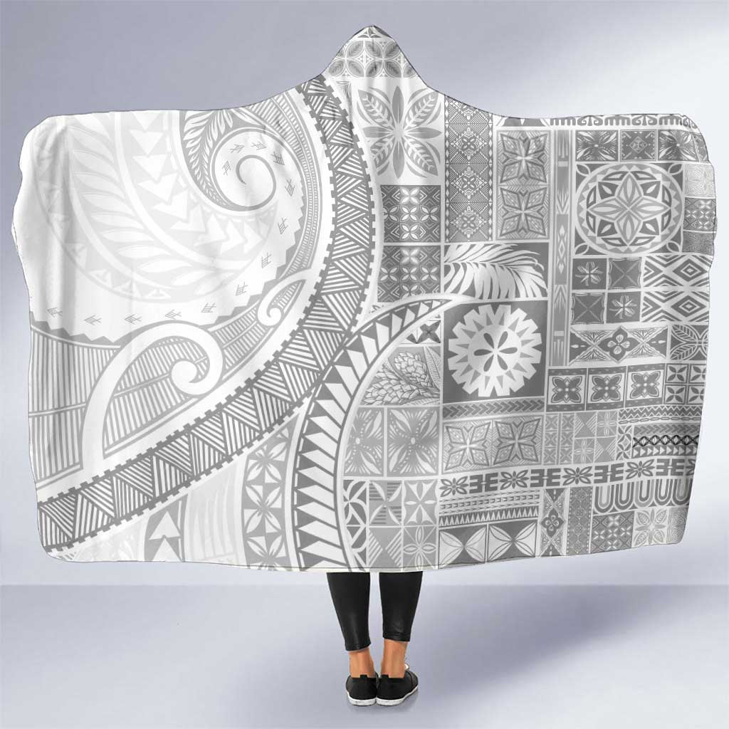 Samoa Siapo White Sunday Hooded Blanket Lotu Tamaiti Polynesian White Pattern LT9 One Size White - Polynesian Pride