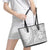 Samoa Siapo White Sunday Leather Tote Bag Lotu Tamaiti Polynesian White Pattern - Polynesian Pride