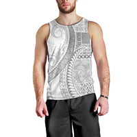 Samoa Siapo White Sunday Men Tank Top Lotu Tamaiti Polynesian White Pattern - Polynesian Pride