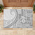 Samoa Siapo White Sunday Rubber Doormat Lotu Tamaiti Polynesian White Pattern - Polynesian Pride