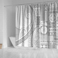 Samoa Siapo White Sunday Shower Curtain Lotu Tamaiti Polynesian White Pattern - Polynesian Pride