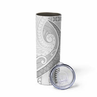 Samoa Siapo White Sunday Skinny Tumbler Lotu Tamaiti Polynesian White Pattern - Polynesian Pride