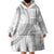 Samoa Siapo White Sunday Wearable Blanket Hoodie Lotu Tamaiti Polynesian White Pattern - Polynesian Pride