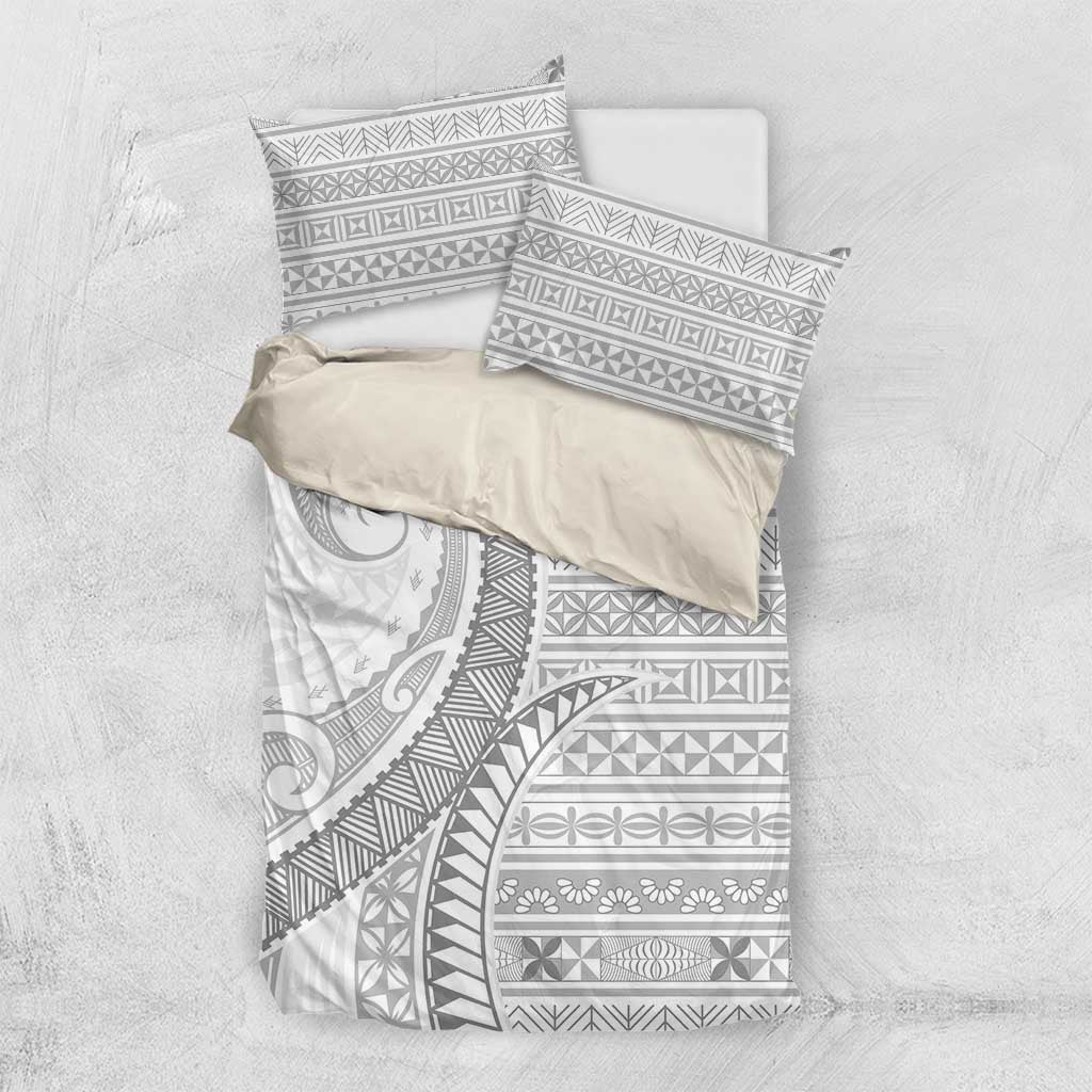 Tokelau White Sunday Bedding Set Lotu Tamaiti Ngatu Tokelau Feletoa Manulua - Polynesian Pride