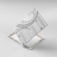 Tokelau White Sunday Canvas Wall Art Lotu Tamaiti Ngatu Tokelau Feletoa Manulua - Polynesian Pride