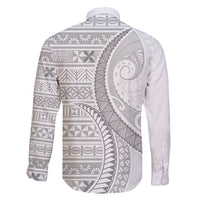 Tokelau White Sunday Family Matching Off Shoulder Maxi Dress and Hawaiian Shirt Lotu Tamaiti Ngatu Tokelau Feletoa Manulua - Polynesian Pride