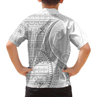 Tokelau White Sunday Family Matching Tank Maxi Dress and Hawaiian Shirt Lotu Tamaiti Ngatu Tokelau Feletoa Manulua - Polynesian Pride