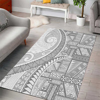 Tonga White Sunday Area Rug Lotu Tamaiti Ngatu Tribal - Polynesian Pride