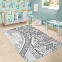 Tonga White Sunday Area Rug Lotu Tamaiti Ngatu Tribal - Polynesian Pride