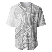 Tonga White Sunday Baseball Jersey Lotu Tamaiti Ngatu Tribal - Polynesian Pride
