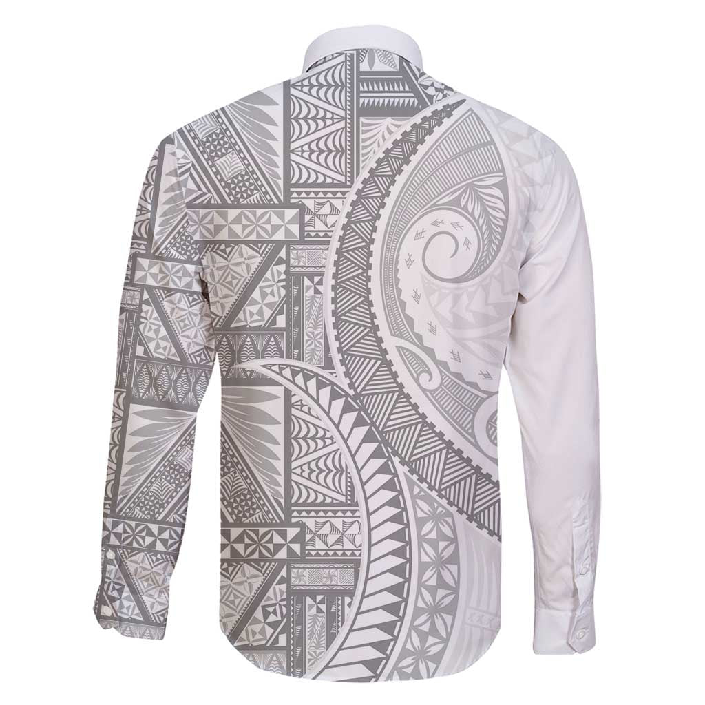 Tonga White Sunday Family Matching Tank Maxi Dress and Hawaiian Shirt Lotu Tamaiti Ngatu Tribal - Polynesian Pride