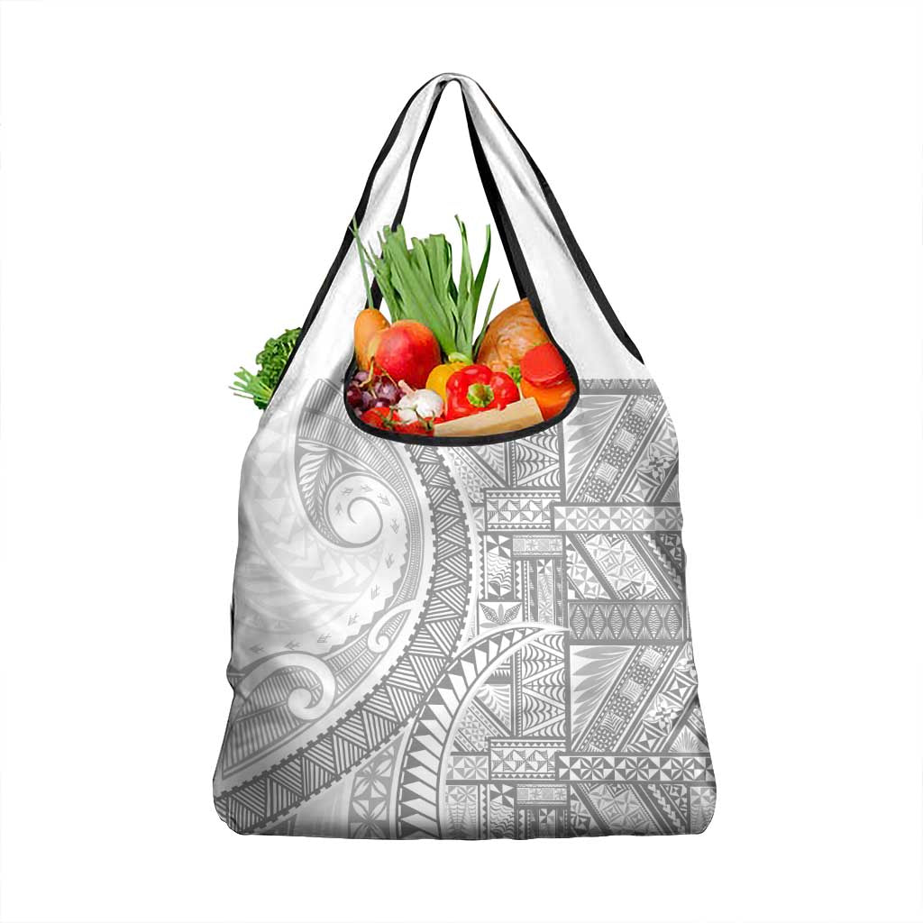 Tonga White Sunday Grocery Bag Lotu Tamaiti Ngatu Tribal - Polynesian Pride