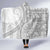 Tonga White Sunday Hooded Blanket Lotu Tamaiti Ngatu Tribal - Polynesian Pride